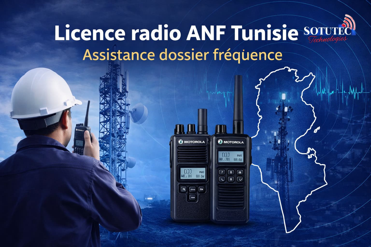Licence ANF radio Tunisie – Assistance SOTUTEC Licence radio ANF Tunisie assistance dossier fréquence talkie walkie professionnel VHF UHF