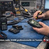 Réparation radio ICOM VHF UHF terrestre aéronautique et marine en Tunisie – atelier SOTUTEC Technologies