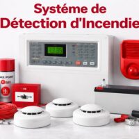 Système de détection incendie professionnel en Tunisie avec centrale, détecteurs de fumée et alarme