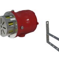 Sirène industrielle ATEX Sirena ETS-30 rouge avec étrier de fixation en acier inoxydable