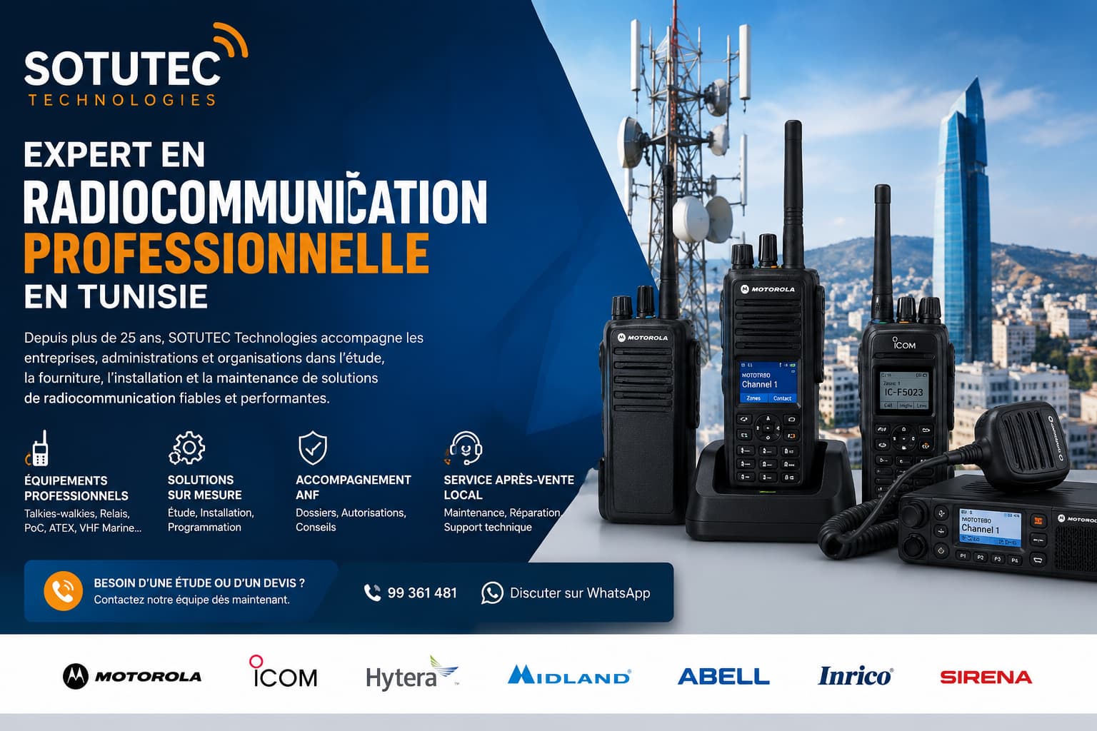 SOTUTEC Technologies, expert en radiocommunication professionnelle en Tunisie
