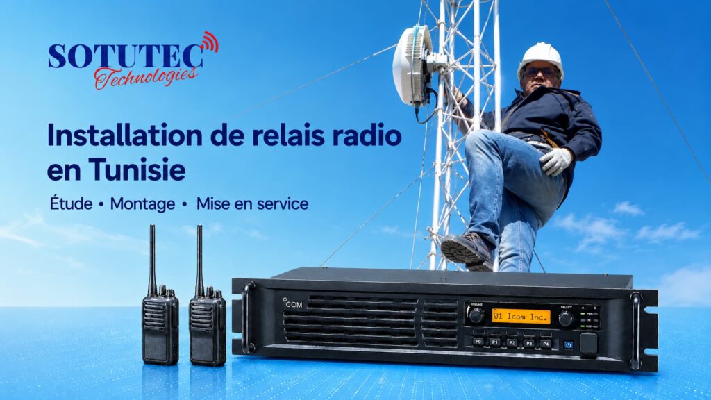 Installation de relais radio VHF UHF en Tunisie par SOTUTEC Technologies